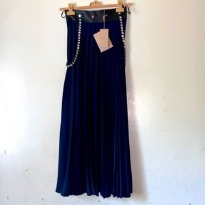 Christopher Kane Navy Blue Skirt with Silver Accents